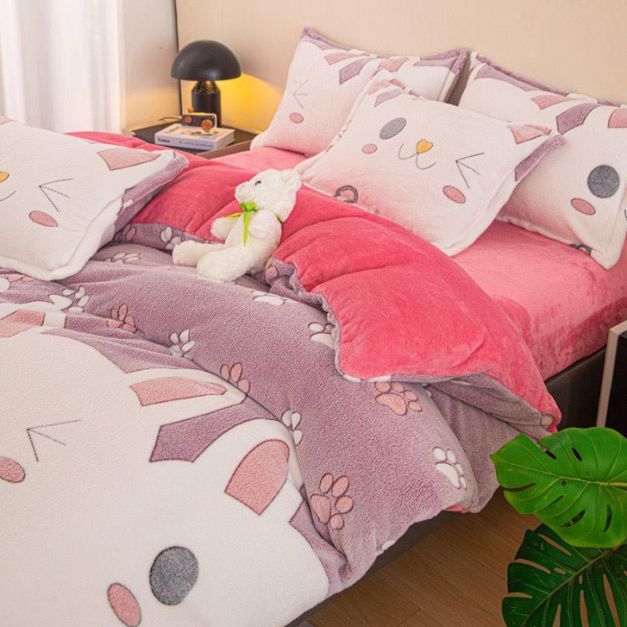 Lenjerie De Pat Cocolino 4 Piese Cu Elastic - White Rabbit - Iepure [2]