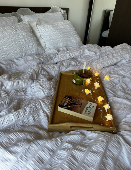 Lenjerie De Pat Creponata Cu Volanase - White [5]