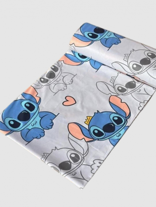 Lenjerie De Pat Din Bumbac 100% Ranforce 1 Persoana - Stitch Blue Love [1]