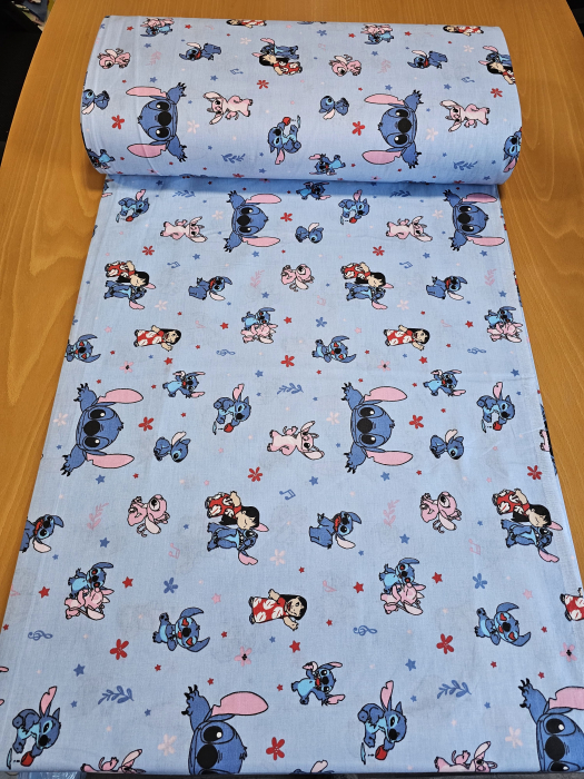 Lenjerie De Pat Din Bumbac 100% Ranforce 1 Persoana - Stitch Si Lilo La Joaca [4]
