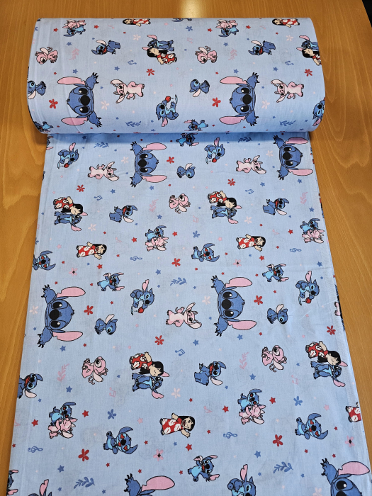 Lenjerie De Pat Din Bumbac 100% Ranforce 1 Persoana - Stitch Si Lilo La Joaca [3]