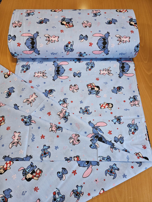 Lenjerie De Pat Din Bumbac 100% Ranforce 1 Persoana - Stitch Si Lilo La Joaca [5]