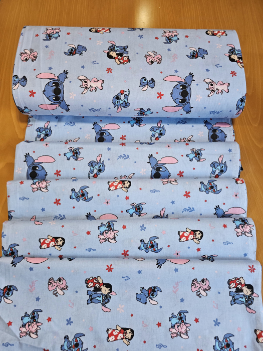Lenjerie De Pat Din Bumbac 100% Ranforce 1 Persoana - Stitch Si Lilo La Joaca [7]