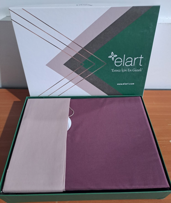 Lenjerie De Pat Din Bumbac 100% Ranforce BI-UNI - Mov Pruna - Roz [2]