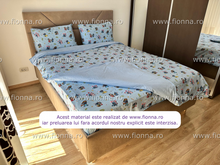 Lenjerie De Pat Din Bumbac 100% Ranforce King Size - Stitch Si Lilo La Plaja [2]