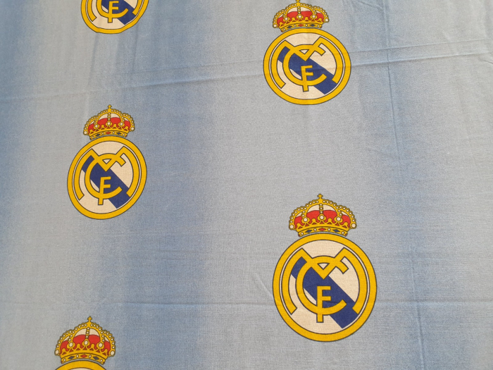 Lenjerie De Pat Din Bumbac 100% Ranforce Pat Dublu - Fotbal Real Madrid [2]