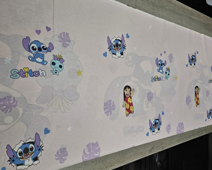 Lenjerie De Pat Din Bumbac 100% Ranforce Pat Dublu - Stitch Si Lilo Roz [2]