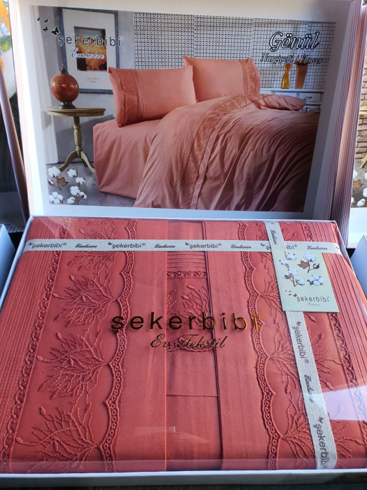 Lenjerie De Pat Din Bumbac 100% Ranforce - Portocalie [2]