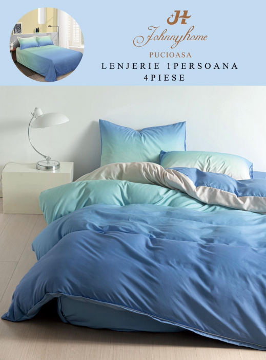 Lenjerie De Pat Finet 1 Persoana - Bleu Degrade [1]