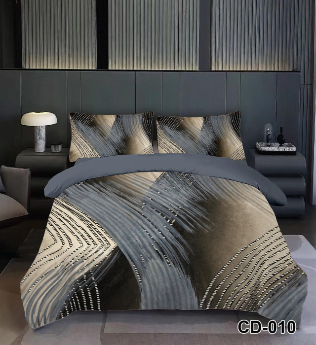 Lenjerie De Pat Finet 4 Piese 5D 1 Persoana - Dungi Abstracte [1]