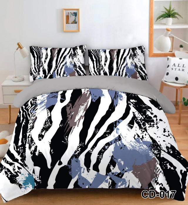 Lenjerie De Pat Finet 4 Piese 5D 1 Persoana - Zebra Pictata [1]