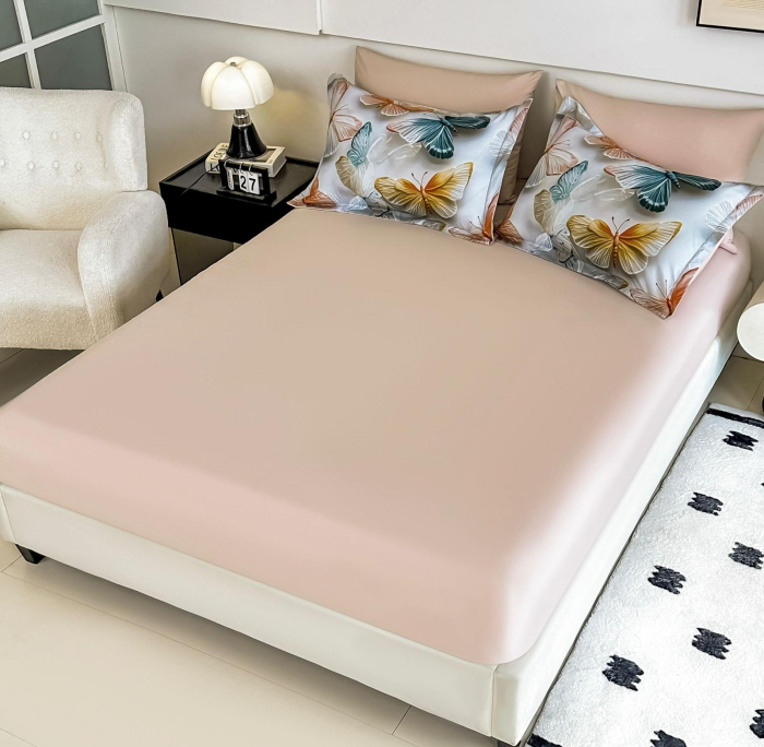 Lenjerie De Pat Finet 4 Piese Cu Elastic 5D 1 Persoana - Fluturasi Colorati [2]