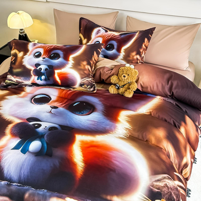 Lenjerie De Pat Finet 4 Piese Cu Elastic 5D 1 Persoana - Vulpita Dragalasa [3]