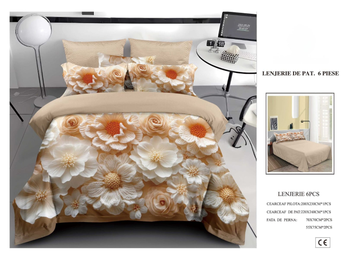 Lenjerie De Pat Finet 6 Piese 5D - Câmp De Flori [1]