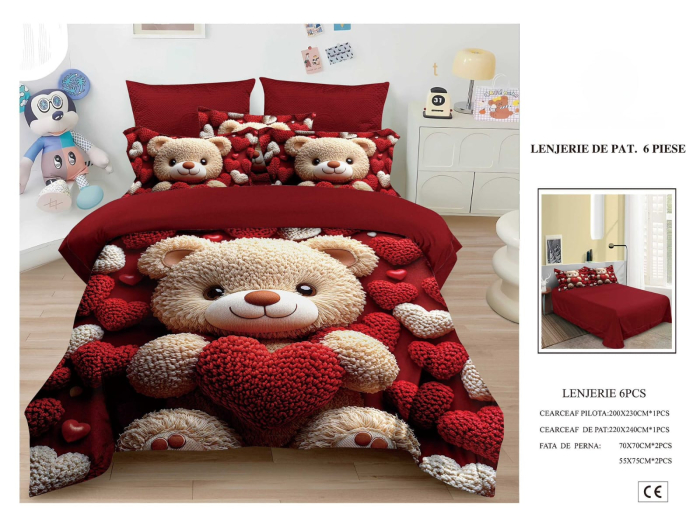 Lenjerie De Pat Finet 6 Piese 5D - Ursuletul Indragostit [1]