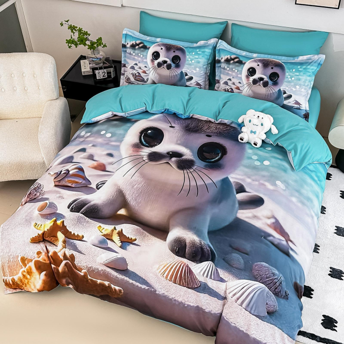 Lenjerie De Pat Finet 6 Piese Cu Elastic 5D - Pui De Foca [4]