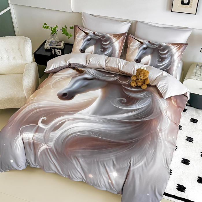 Lenjerie De Pat Finet 6 Piese Cu Elastic 5D - Unicornul Elegant [4]