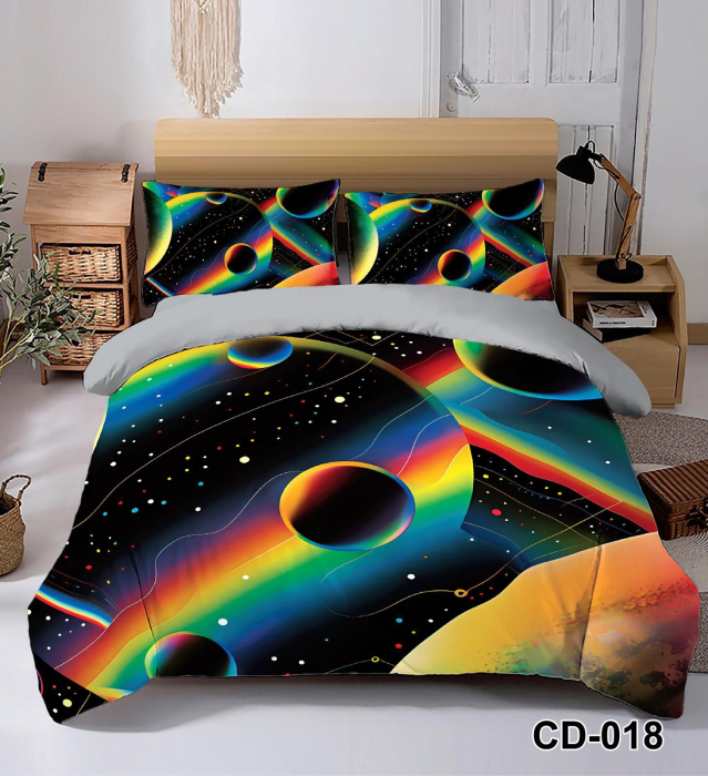 Lenjerie De Pat Finet 6 Piese Cu Elastic 5D - Univers Abstract [1]