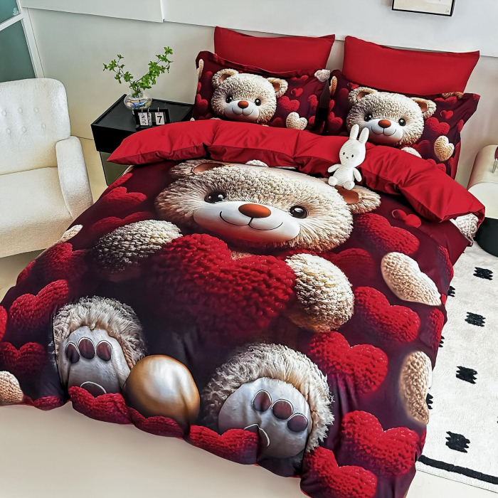 Lenjerie De Pat Finet 6 Piese Cu Elastic 5D - Ursuletul Indragostit [1]