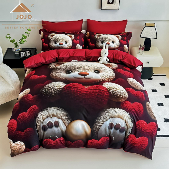 Lenjerie De Pat Finet 6 Piese Cu Elastic 5D - Ursuletul Indragostit [4]