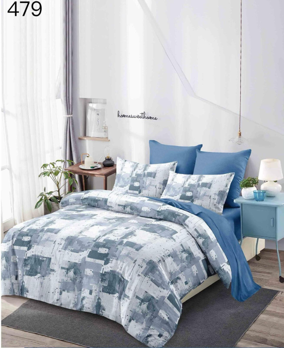 Lenjerie De Pat Finet - Albastru Abstract [1]