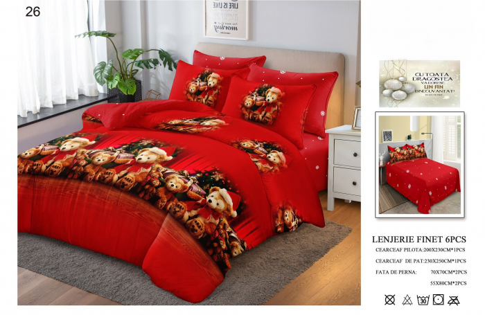 Lenjerie De Pat Finet Craciun - Cei Doi Ursuleti [2]