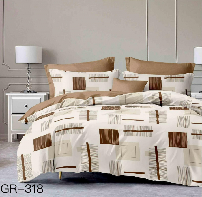 Lenjerie De Pat Finet - Crem Cu Patratele Hasurate [1]