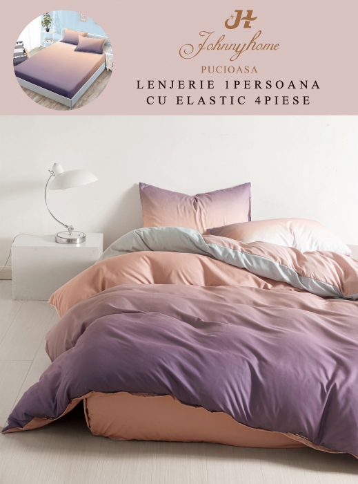 Lenjerie De Pat Finet Cu Elastic 1 Persoana - Lila [1]