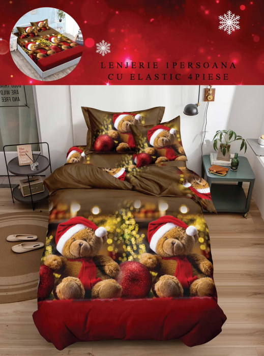 Lenjerie De Pat Finet Cu Elastic 1 Persoana - Dulce Ursulet [1]