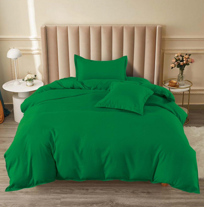 Lenjerie De Pat Finet Cu Elastic 1 Persoana UNI -  Verde [1]
