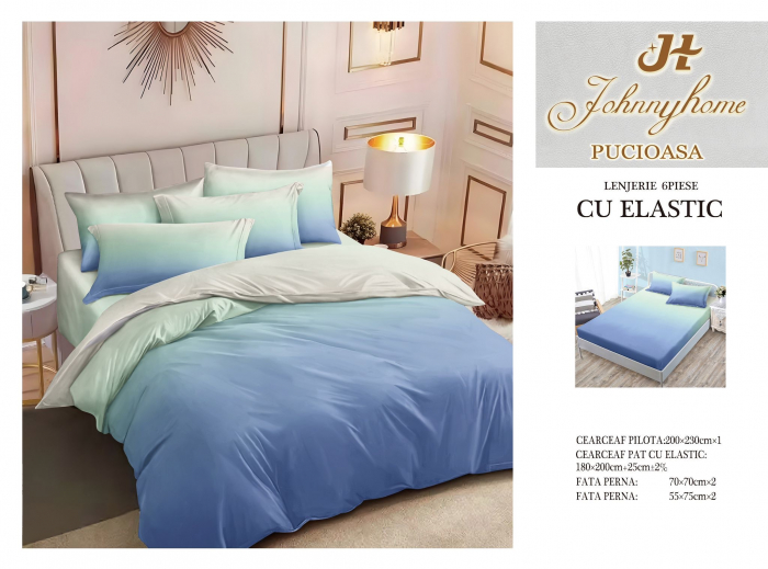 Lenjerie De Pat Finet Cu Elastic - Bleu Degrade [1]