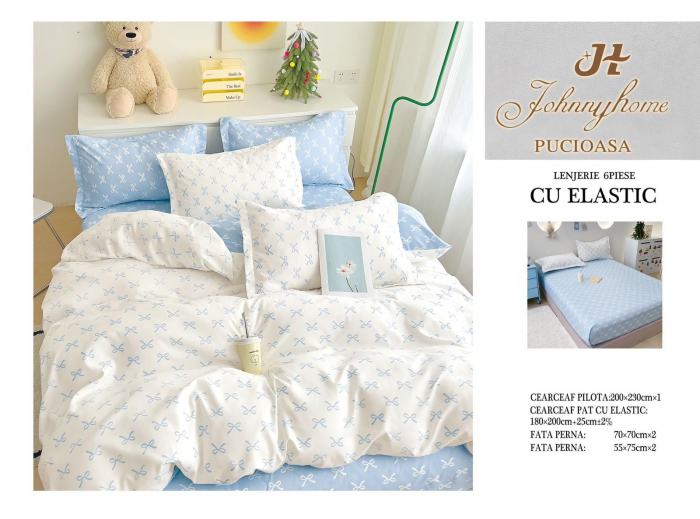 Lenjerie De Pat Finet Cu Elastic - Bleu Fundite [1]