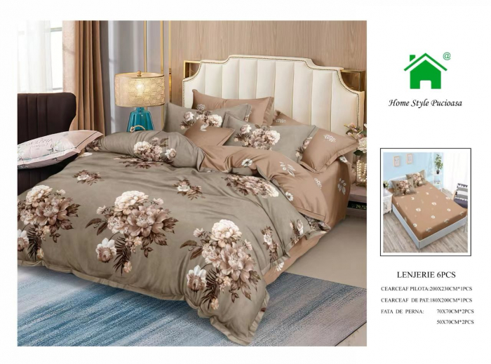 Lenjerie De Pat Finet Cu Elastic - Brown Floral [1]