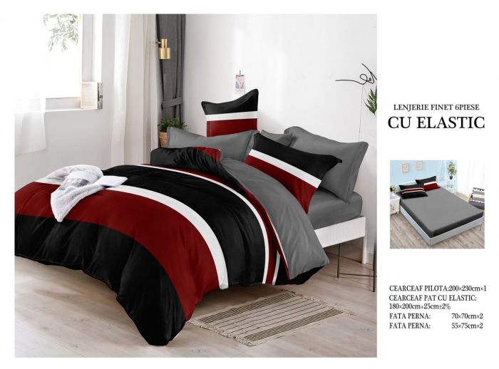 Lenjerie De Pat Finet Cu Elastic - Dungi [2]