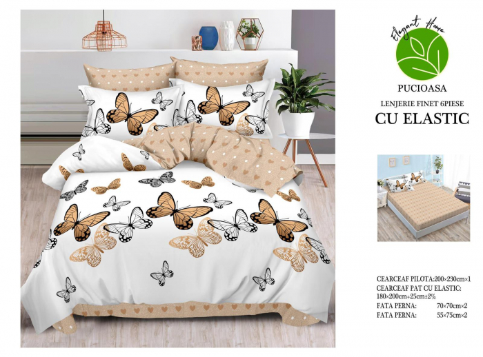 Lenjerie De Pat Finet Cu Elastic - Fluturasi Bej [1]