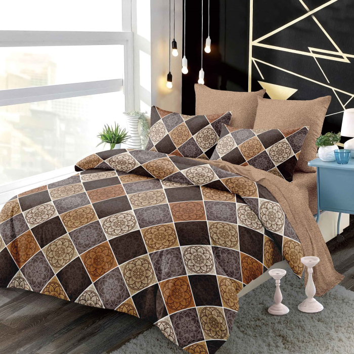 Lenjerie De Pat Finet Cu Elastic - Maro In Carouri [1]