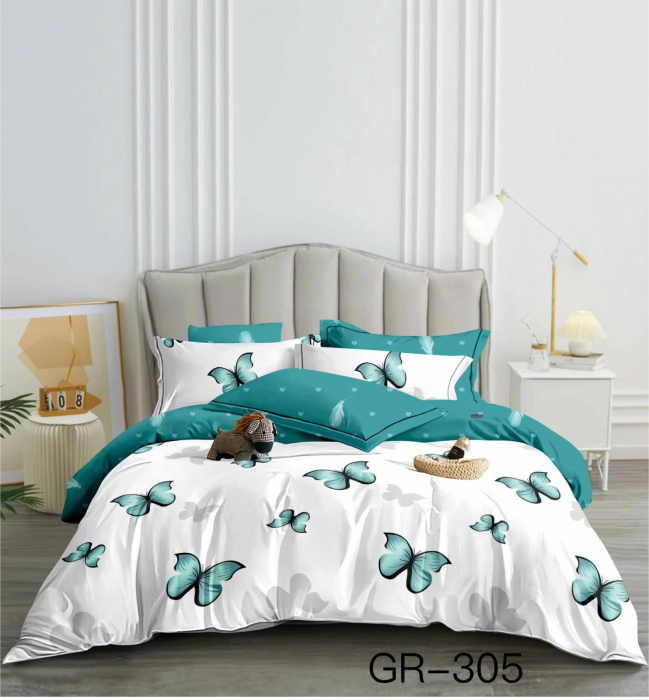 Lenjerie De Pat Finet - Fluturi Turquoise [1]
