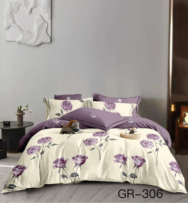 Lenjerie De Pat Finet - Mov Cu Trandafiri [1]
