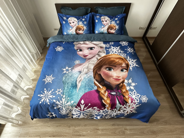 Lenjerie De Pat Finet Premium - Frozen - Ana Si Elsa [7]