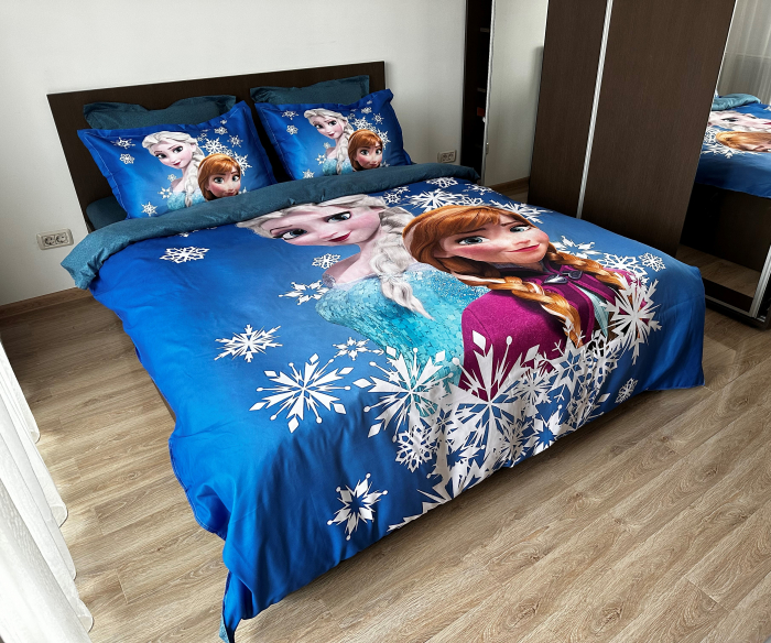 Lenjerie De Pat Finet Premium - Frozen - Ana Si Elsa [2]