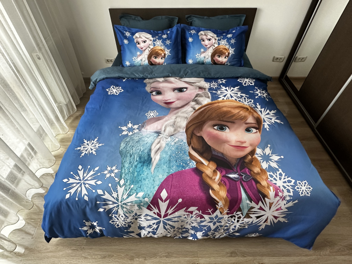 Lenjerie De Pat Finet Premium - Frozen - Ana Si Elsa [4]
