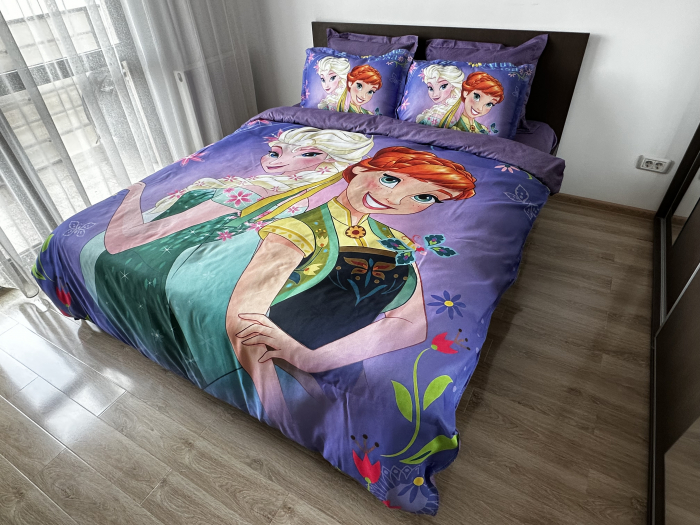 Lenjerie De Pat Finet Premium - Beautiful Frozen - Ana Si Elsa [4]