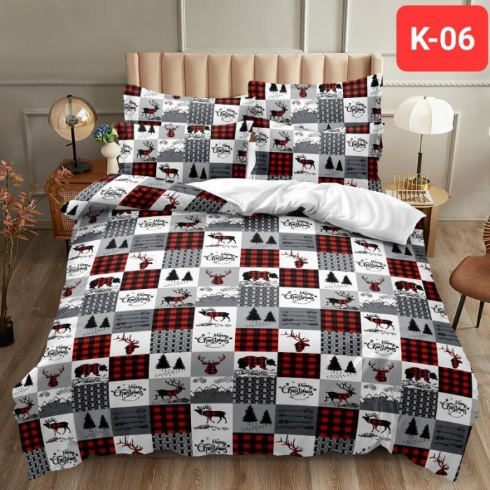 Lenjerie De Pat Finet Premium Craciun 6 Piese - Reni Si Brazi [1]