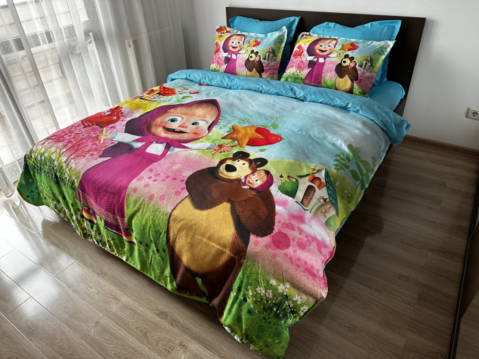 Lenjerie De Pat Finet Premium - Masha And The Bear - Lollipops/Masha Si Ursul [2]