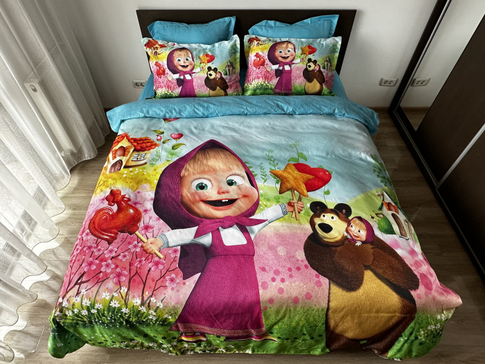 Lenjerie De Pat Finet Premium - Masha And The Bear - Lollipops/Masha Si Ursul [6]