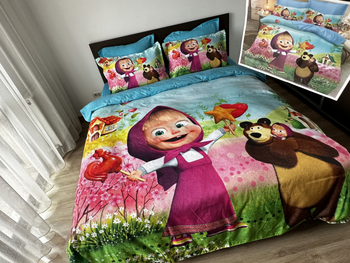 Lenjerie De Pat Finet Premium - Masha And The Bear - Lollipops/Masha Si Ursul [5]