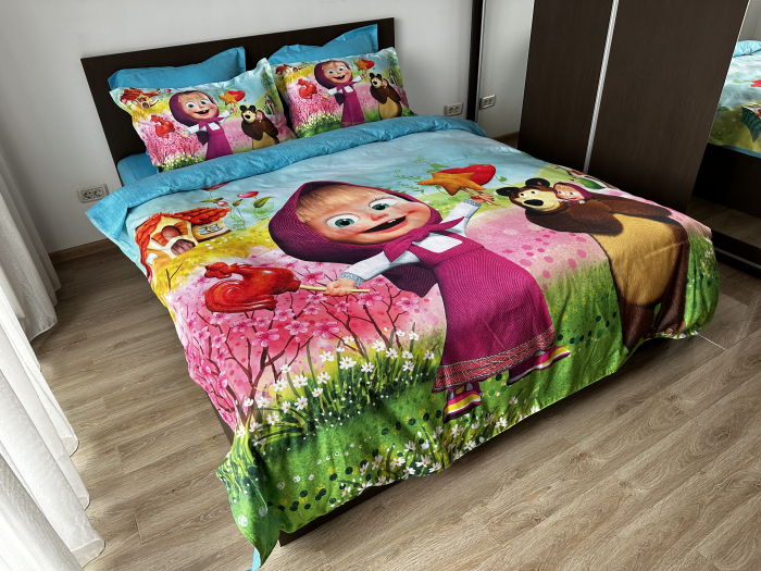 Lenjerie De Pat Finet Premium - Masha And The Bear - Lollipops/Masha Si Ursul [4]