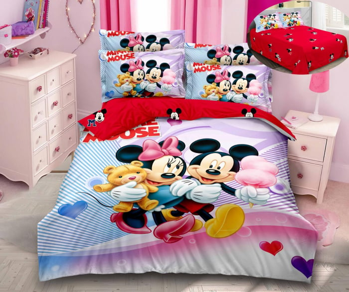 Lenjerie De Pat Finet Premium - Minnie&Mickey Happy [1]