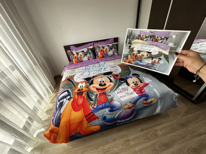 Lenjerie De Pat Finet Premium - New York/Mickey Si Prietenii [3]