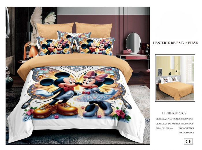 Lenjerie De Pat Finet Premium Pentru Copii - Mickey Si Minnie Dansand [1]